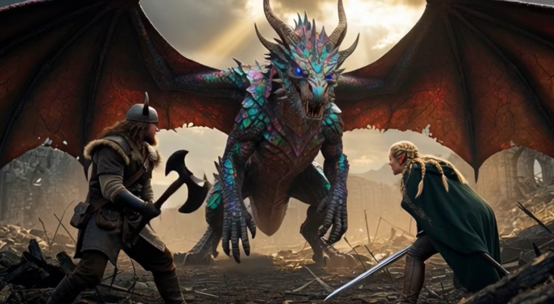 A dragon encounter in the ruins of Cernia